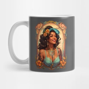 Black Bohemian Woman with tattoos retro vintage design Mug